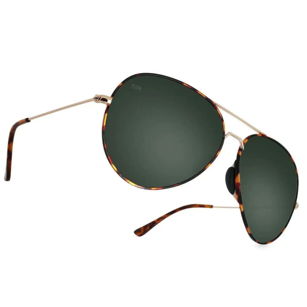 Tangle Free Aviator - Green Tortoise Polarized