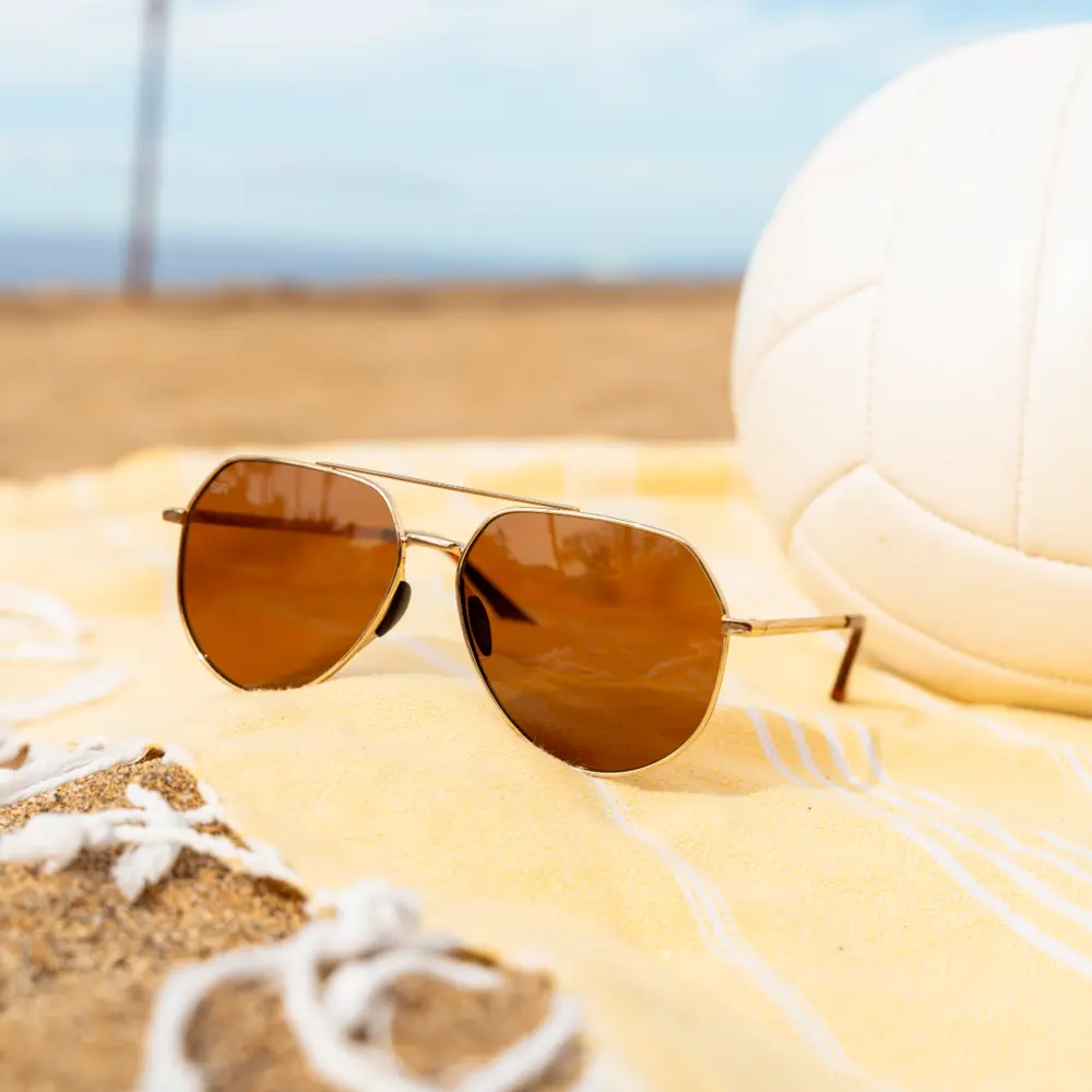 Tangle Free Aviator Hex - Amber Gold Polarized - Image 6